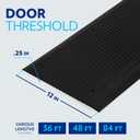 Aluminum Door Threshold I Threshold Strip - Exterior Door Threshold for Doorways & Commercial Use I 12 Inches Wide Door Saddle - Black, 12 x 48 Inches.
