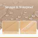 WJ-X3 Large Beige & Coffee Heavy-Duty Patio Table Cover, 136x88x36in, Waterproof, Wind-Resistant, Anti-Fade - Ideal for Sectional Outdoor Furniture Sets