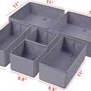 homyfort Dresser Drawer Organizer, Foldable Cloth Storage Box Closet Cube Basket Bins Containers Divider with Drawers for Underwear, Bras, Socks, Ties, Scarves, Set of 6, Grey