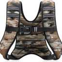 ZELUS Weighted Vest, 12lb Weight Vest with Reflective Stripe for Workout, Strength Training, Running, Fitness, Muscle Building, Weight Loss, Weightlifting (Brushstroke Sand Camo)