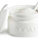 Gomakren Sugar Bowl with Lid and Spoon, Sugar Container Sugar Dish 10oz, Ceramic Sugar Jar for Coffee Bar, Kitchen, Countertop - Modern Farmhouse Kitchen Valentines Decor, White