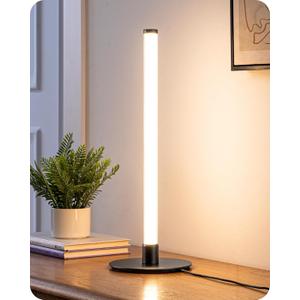EDISHINE LED Table Lamp, Modern Slim Bedside Lamp with 360 Illumination, Stepless Dimming & 3 Color Temperature, Nightstand Lamp for Bedroom, Living Room, Black