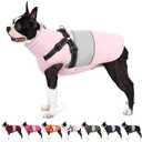 AOFITEE Small Dog Coat, Dog Winter Coat with Harness Built in, Warm Dogs Jacket with Zipper & Polar Fleece Collar, Waterproof Pet Snow Jacket Snowsuit for Schnauzer, Chihuahua Yorkshire, S