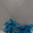 4ft Lighted Artificial Blue Christmas TreeSmall Snowy Artificial Xmas Tree, Not Pre-lit White Tinsel Pine Trees with Lights for Small Spaces, Office Lobby & Winter Wedding Centerpiece (Blue)