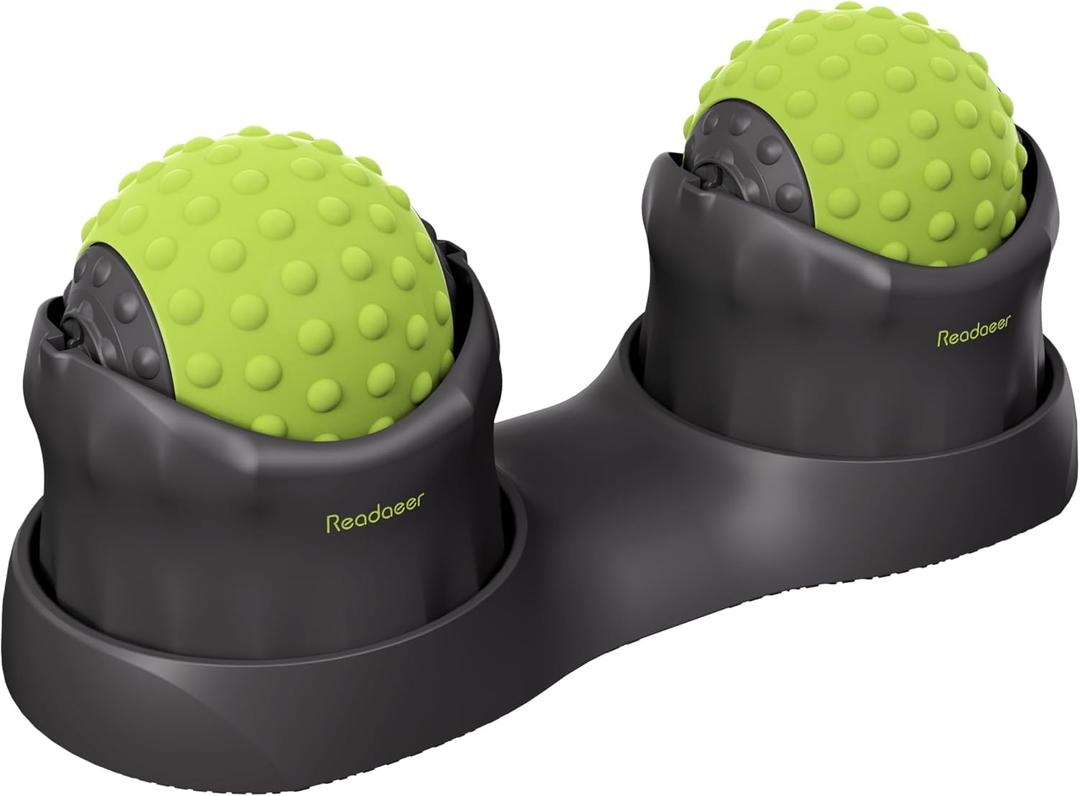 READAEER 2 Pack Massage Balls with Holder, Massage Roller Ball for Shoulders, Arms, Neck, Back and Feet