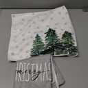 ARKENY Christmas Dish Towels for Christmas Decor Green Xmas Tree Kitchen Towels 18x26 Inch Noel Grey Snowflake Washcloths Seasonal Merry Christmas Hand Towel for Bathroom Set of 2 AD016