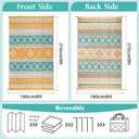 Outdoor Area Rug 6x9 Waterproof Patio Rug Reverisble Plastic Straw Outdoor Mat, Portable RV Mat Carpet for Deck, Camper, Porch, Balcony, Backyard, Picnic, Yellow