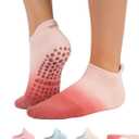 Women's Ombré Pilates Grip Socks, Non-Slip Yoga & Barre Socks