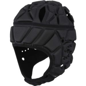 Surlim Soft Helmet for Flag Football Scrum Cap Soft Shell Helmet Rugby Headgear for Youth Adults (Large, BLACK)