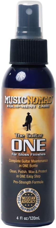 MusicNomad MN103 Guitar ONE All-in-1 Cleaner, Polish, and Wax, 4 oz., White