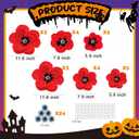 24 Set Halloween Decoration 6-12 Inch Large Poppy Flowers with Horror Props Artificial Crepe Paper Flowers Scary Props for Halloween Indoor Outdoor Wall Table Parties Backdrop Decor(Red)