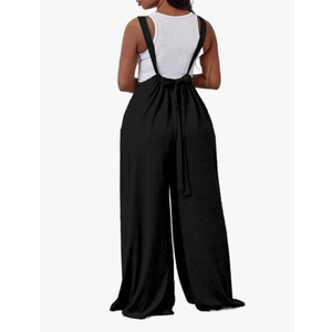Womens Long Jumpsuits Casual Summer Solid Color Jumpsuit Size XL