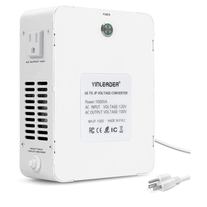 Yinleader 1000W US 120V to 100V JP Japan Voltage Converter Step Down Transformer Ideal for Japanese Turntable/Rice Cooker/Mochi Maker/Player/Cassette Deck/Heater/dehumidifier, etc.(White)