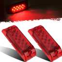 Partsam 2x Red 6" x 2" Sealed Rectangular Rectangle Clearance Light Side Marker Lamp, 6 inch Red 13LED Tail Rear Lights for Golf Cart Trailer Box Truck Exterior
