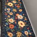 DUKINO 2x5 Runner Rug for Hallway, Washable Kitchen Floral Runner Rug with Non Slip Backing, Low Pile Soft Boho Carpet for Kitchen, Hallway, Entryway, Laundry, Bedroom, Black