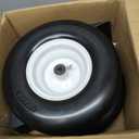 13x6.50-6 Flat Free Lawn Mower Tire and Wheel, Comes with Saver Ramp, 3/4" or 5/8" or 1/2" Bearing Bore, 3"-3.5"-4"-4.5"-5" Centered Hub, Smooth Tread Tire for Zero Turn Mowers, 2 Pcs