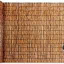 Natural Reed Fencing Rolls: Privacy Bamboo Fence 3 ft High Roll Reed Screen, Decorative Bamboo Fencing for Outdoor Balcony Patio Garden Backyard,with Cable Zip Ties (Coffee, 3.3x8.2ft)