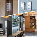 2 Pack Door Butt Hinges Cabinet Hinges with Flat Head Screws,Adjustable Hole Spacing Range 3/5inch,3.35inch x 2.48inch,Silver