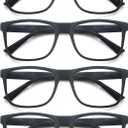 Matte Black Reading Glasses Men Large Oversized Wide Readers +1.75 Lightweight Magnifying Cheaters Big Head/Large Face