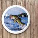 Taylor Jumping Fish Indoor Outdoor Dial Thermometer, Wireless Thermometer with Easy to Read Large Numbers for Patio, Pool, Garden or Garage, and Indoor Areas, 13.25-inch, Blue