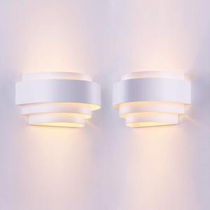 LightInTheBox Modern Wall Sconce Set of 2 Indoor Wall Light Fixture Half Moon Metal Wall Lamp White for Stair Hallway Home Theatre Bedroom (2PCS)