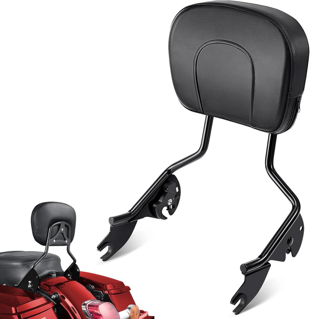 Amazicha Passenger Backrest Sissy Bar, Quick Release Sissy Bar Backrest Fit for Harley Davidson Touring Street Glide Road King Road Glide Electra Glide 2009-2024, Black