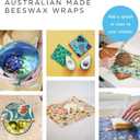 Honeybee Beeswax Wraps - Kitchen Starter Pack with Wax Replenish Block - Certified Organic Cotton Beeswax Wrap - Reusable Beeswax Food Wrap - 3 Pack - Small, Medium & Large