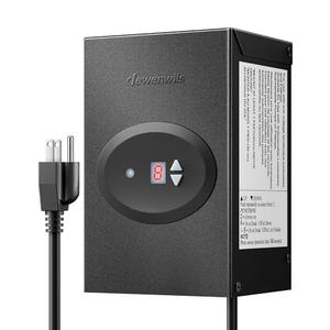 DEWENWILS 300W Low Voltage Landscape Transformer, Outdoor Weatherproof Transformer with Timer and Photocell Sensor, 120V AC to 12V/12V AC for LED Lighting, Spotlight, Pathway Light, ETL Listed