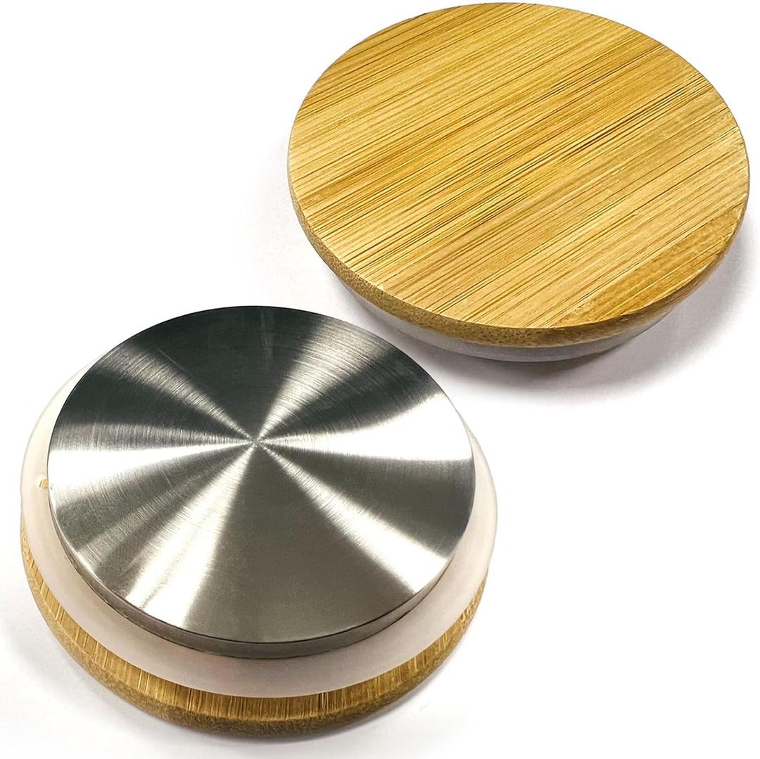 hjn Glass Pitcher Bamboo Lid Glass Water Carafe Lid for Fridge Water Jug (diameter-2.7inch)*2/pcs-no inclduing glass pitcher