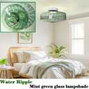 Bofea Green Ceiling Light Fixture Vintage Glass Flush Mount Ceiling Light