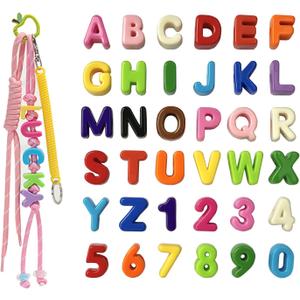 Chunky Colorful Acrylic Letter Beads for DIY Crafts (72)