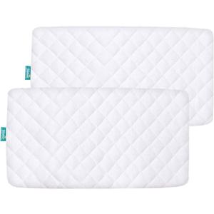 Waterproof Bamboo Bassinet Mattress Cover Compatible with Chicco LullaGo Portable Bassinet, Ultra Soft Surface, 2 Pack, Breathable and Easy Care
