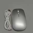 SABLUTE M31 Bluetooth Mouse for MacBook Pro/Air, iPad - Rechargeable Tri-Mode Wireless Mouse for 3 Devices (BT 5.2 + 2.4G), Sleek Silver Slim Silent Mouse for Surface, Windows