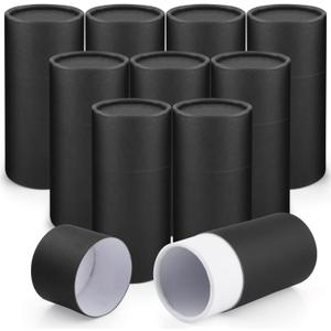 10 Pcs 100ml/3.4oz Kraft Paper Jar Empty Cardboard Boxes Round Cardboard Gift Packaging Tube Container with Lid for Crafts Tea Coffee Cosmetic Essential Oil Bottle