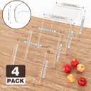 4 Pcs Premium Acrylic Serving Trays for Party, 12 x 12 Heavy Duty Clear Serving Platters and Trays for Food Cupcake Dessert Cookie Bakery Snack Charolas para Postres for Buffet Table, Square Stackable