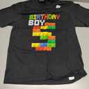 Cute 5th Birthday Gift 5 Years Old Block Building Boys Kids T-Shirt