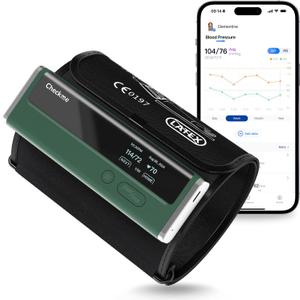 Checkme Blood Pressure Monitor for Home Use - Upper Arm Cuff, Bluetooth BP Machine, Accurate Readings in 30 sec, App Enabled for iOS & Android, Stores 50 BP Readings, Green