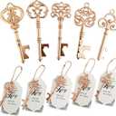 WODEGIFT 50 PCS Wedding Favors Key Bottle Openers,Bridal Shower Party Favors with Thank You Card Tag and Chains,Baby Shower Favors for Guests or Souvenirs for guests Bulk(Rose gold)