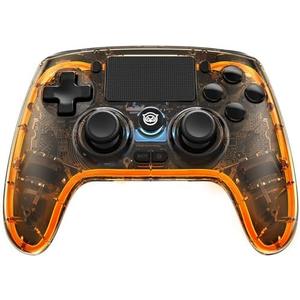 NYXI Wireless Controller for PS4, Hall Effect Joysticks Triggers, Transparent Controller with Breathing RGB Light, Programmable Buttons, 3.5mm Audio Jack Compatible with PS4/PC/iOS/Android