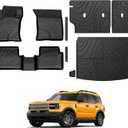 GALVAGNITE Floor Mats for 2021-2025 2026 Ford Bronco Sport Accessories | Fit Compact Spare Tire, Full-Coverage Set with Cargo Liner & Backrest Protector, Odorless & Durable, All-Weather Protection