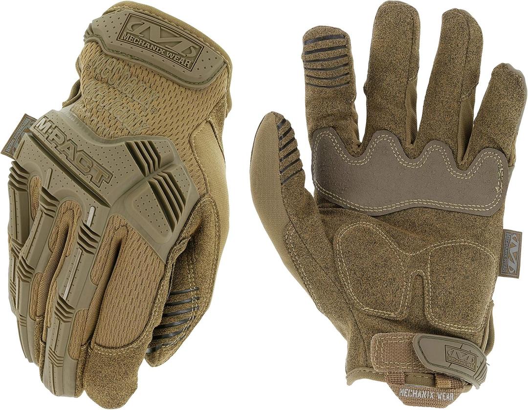Mechanix Wear: M-Pact Tactical Gloves with Secure Fit, Touchscreen Capable Safety Gloves for Men, Work Gloves with Impact Protection and Vibration Absorption (Brown, Small)