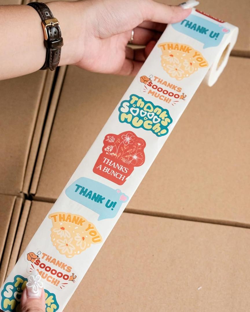 500 Thank You Stickers by Impack - Eco-Friendly Customer Appreciation Stickers for Business Packaging, Small Business Support Labels - Thank You 1