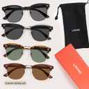 livho Rimless Trendy Polarized Sunglasses Men Women, Retro Sun Glasses for Men Women 2025, Semi Rimless UV Protection Shades (4 Pack)