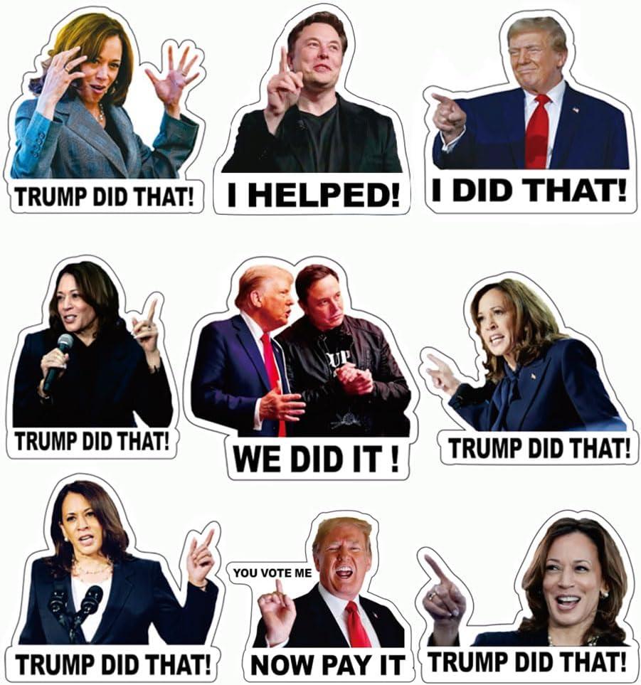 200Pcs Kamala Harris Truomp I Did That Stickers Unti Truomp Stickers Unti Elon Musk Sticker Funny Decal UWHENBO Waterproof Not Easy to Remove, Residue Leaves, 2.83 x 4.75 x 0.7 inches