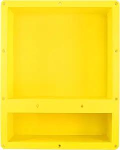 Ready for Tile Waterproof Leak Proof 16" x 20" Bathroom Recessed Shower Niche - Double Bathroom Shelf Organizer Storage for Shampoo & Toiletry Storage - Flush Mount Installation Yellow