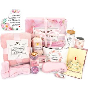 Birthday Gifts for Women, 13pc Valentine Gift Basket for Women Birthday Unique, Spa Basket Care Package Get Well Soon Box for Teen Girls, Sister, Mom, Her Fantasy Box for Mother's Day