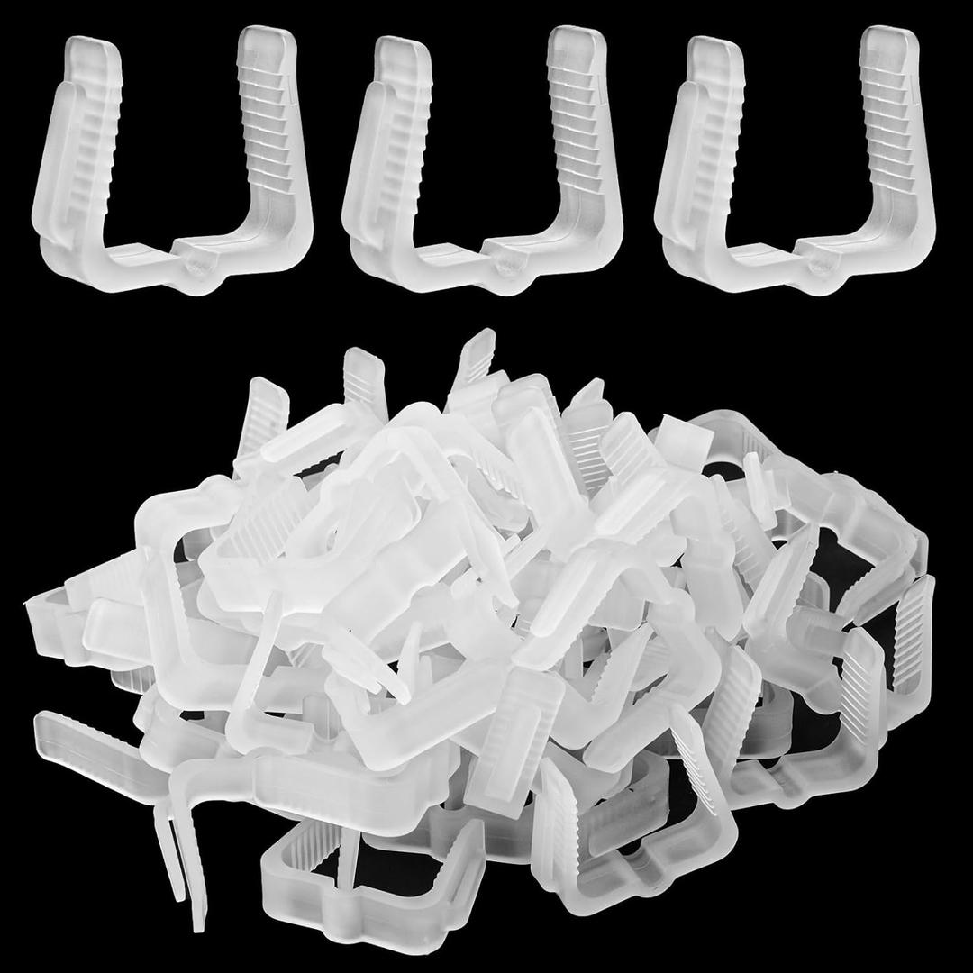 80 Pcs Outdoor Light Clips Hooks for Outdoor String Lights 1 5/8" Fascia Board Clips Christmas Light Hangers Gutter Clips for Hanging Outdoor Lights Christmas Village Accessories
