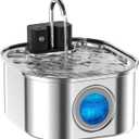 Cat Water Fountain Wireless,Stainless Steel-Rechargeable- Battery Operated Cat Water Fountain,108oz/ 3.2l Automatic Cordless Pet Fountain,Pet Fountain with 4200 Mah Battery