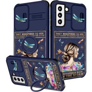 Funermei for Samsung Galaxy S21 Case - Women Girls Cute Girly Phone Cover Teen Girl Pretty Aesthetic Colorful Kawaii Design with Camera Cover + Ring Stand Funda for Galaxy S21 5G Case