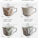 Ceramic Mug, 11oz - Vintage Cups Mug for Coffee Milk Latte Cappuccino Tea, Porcelain Cups Dishwasher Microwave Freezer Safe Stoneware 1 PCS Black Leaf Cup